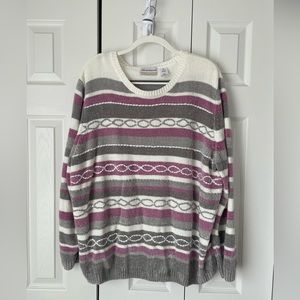 Alfred Dunner Chenille Striped Sweater Size 2X